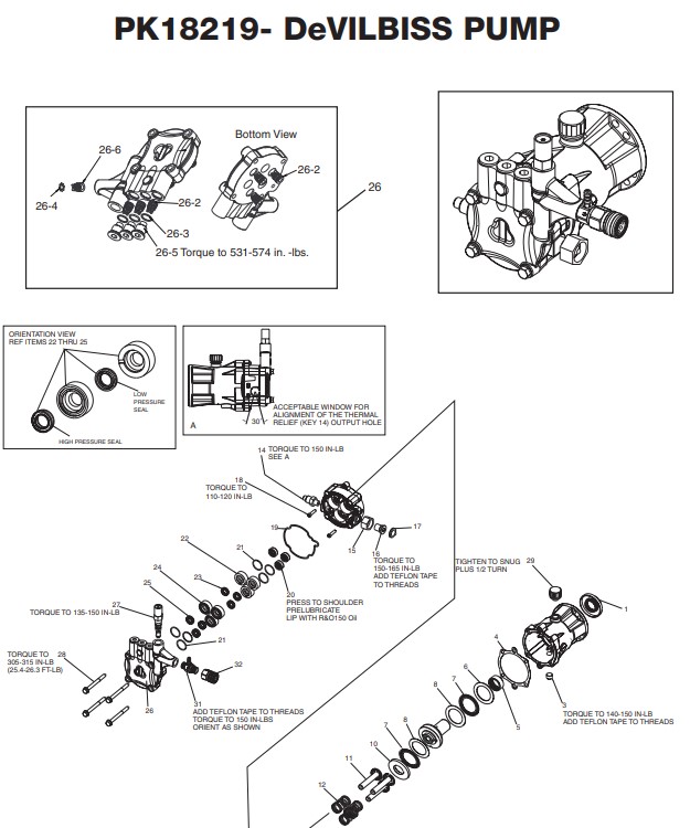 MONSOON MH5500H-2 Pump repair kits